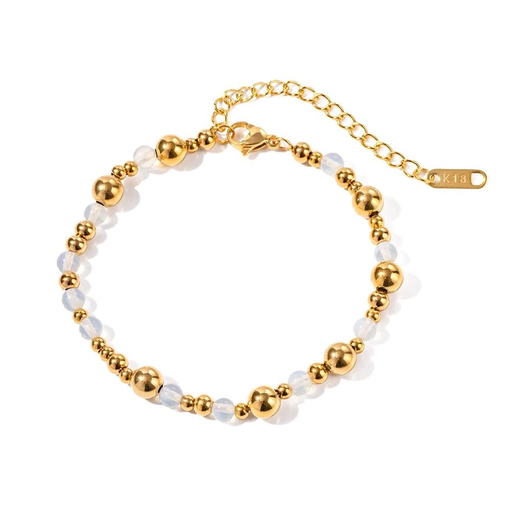 Vintage Inspired Contrast Gold Bead Bracelet and Necklace Set - Veinci