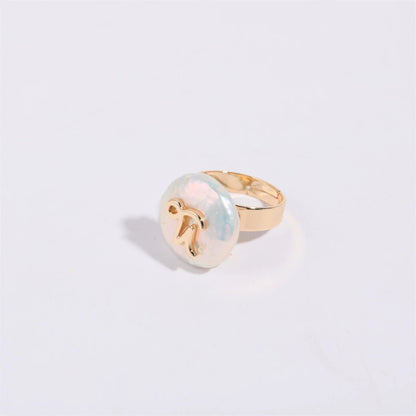 Zodiac Sign Large Pearl Statement Ring - Veinci