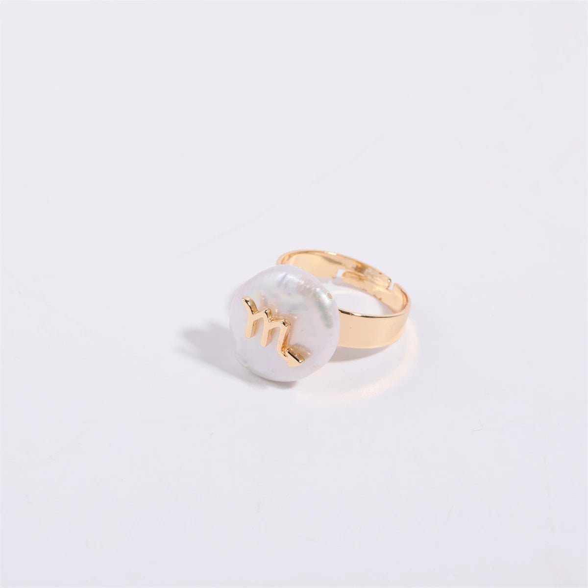 Zodiac Sign Large Pearl Statement Ring - Veinci