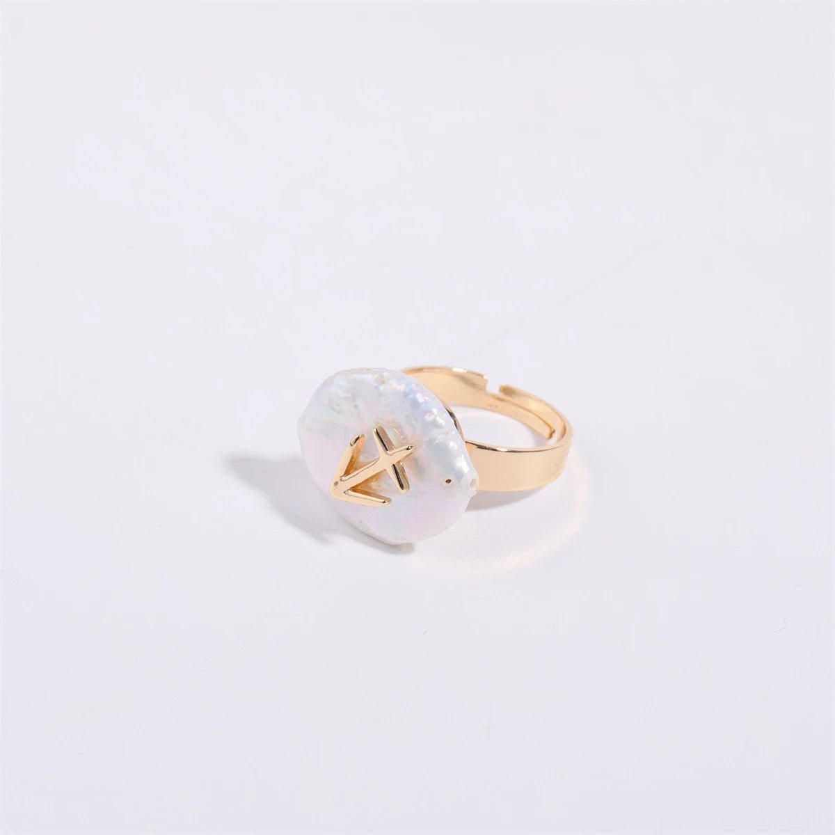 Zodiac Sign Large Pearl Statement Ring - Veinci